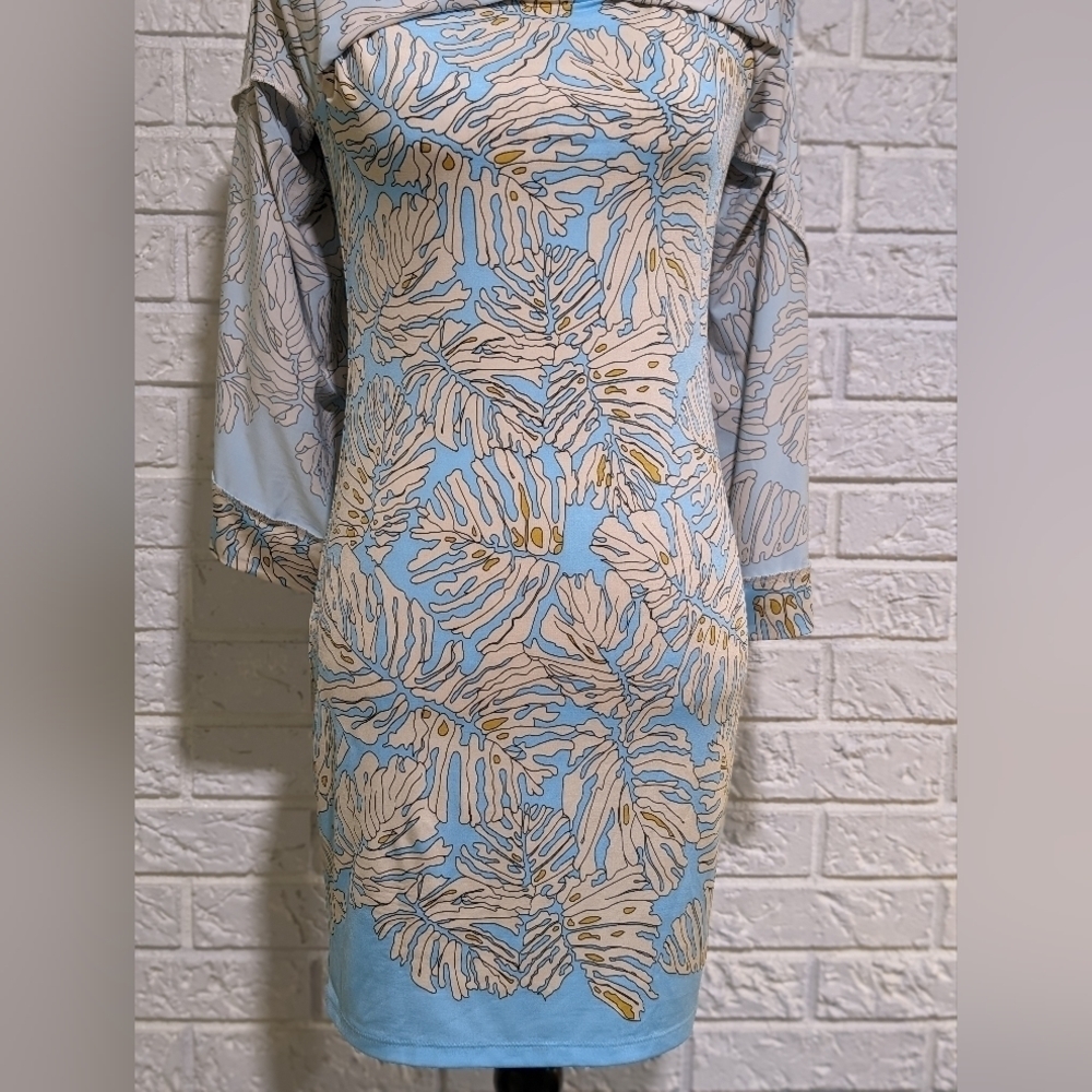 Analili Tropical Spring-Summer Beach Cruise Dress Sz Small Stretchy sleeveless - Picture 6 of 8